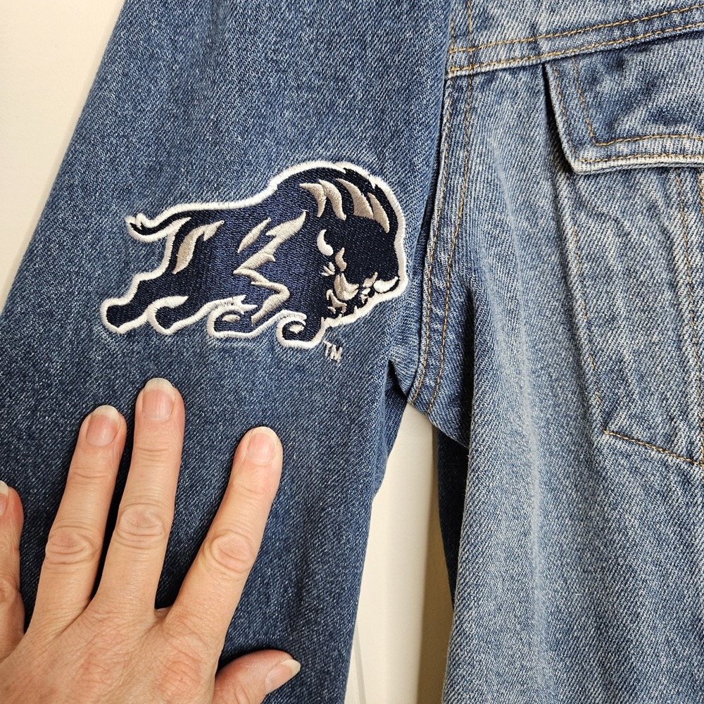 Howard Bison Blue Jean Jacket Luxury Brand Collegiate Lux By Ante Amarley 3XL - Picture 3 of 7